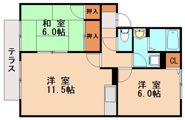 福大前駅 徒歩58分 1階の物件間取画像